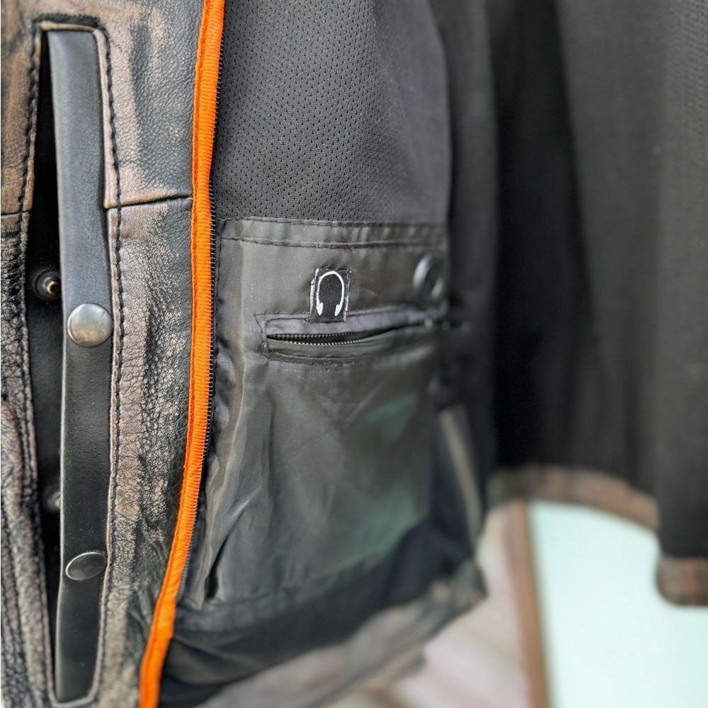 Brown Leather Motorcycle Riding Jacket - Picture 6 of 15